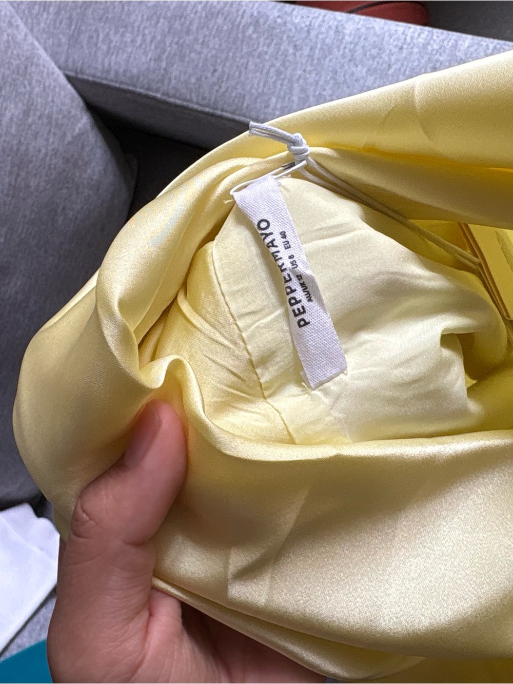 Peppermayo Yellow Backless Satin Halter Dress - Picture 4 of 6